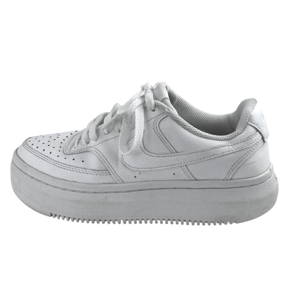 Nike Court Vision Alta Womens White Leather Platform Trainers Sneakes Shoes 8.5